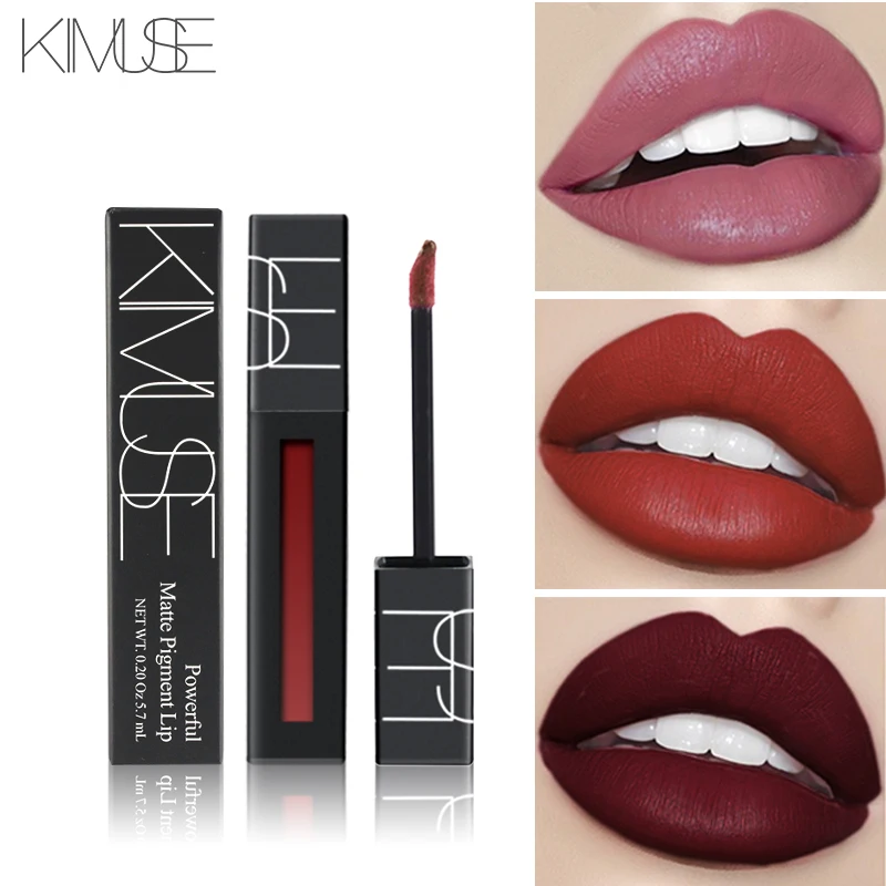 

KIMUSE Matte Liquid Lipstick Waterproof Lip Gloss Long-Lasting Moisturizing Lip Gloss Brown Red Lip Cream Makeup Maquiagem