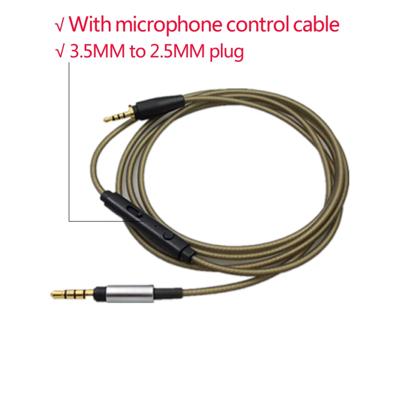 High quality silver plated upgrade audio cable cord Line For Sennheiser Urbanite XL on Over Ear Cable With Mic Volume Control