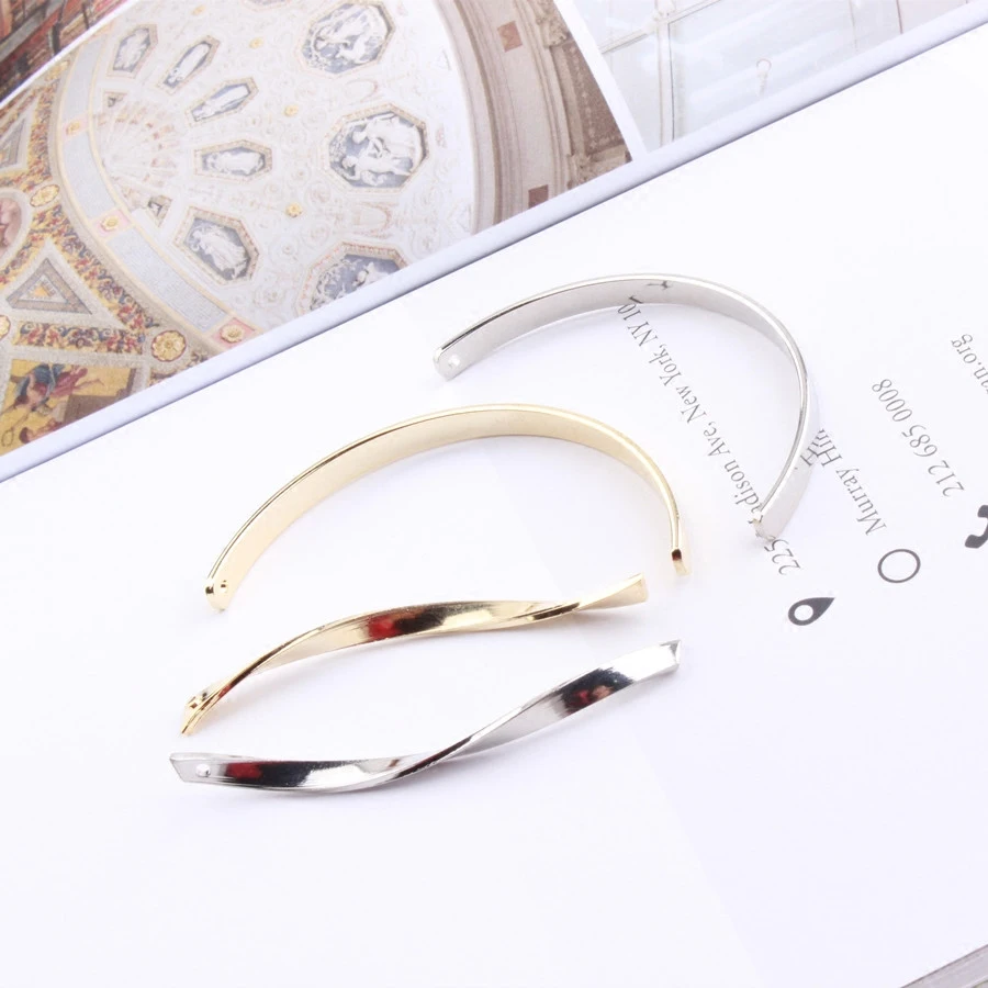 

10PCS Champagne Gold Color Plated C Shaped Rotating Line Connector for DIY Earring Jewelry Making Finding Accessories