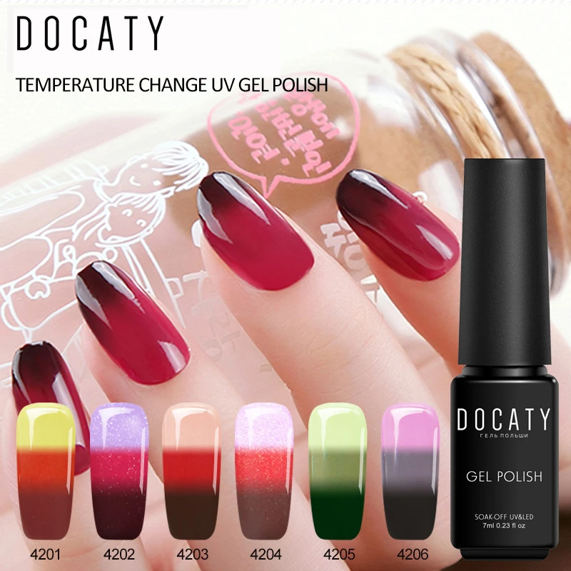 Docaty Гель-лак для ногтей 7 мл Lucky 24 цвета полупостоянное изменение температуры