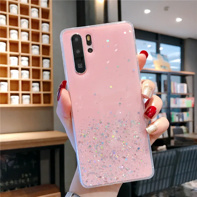 Мягкий силиконовый чехол для Huawei Mate 20 P10 P20 P30 Pro P Smart honor V 10 Lite Nova 3i 3e 4e блестящий с