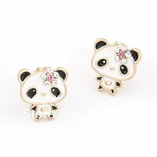 Милые серьги в виде панды, милые серьги в виде животных, серьги с мультяшным медведем для девушек, женские модные ювелирные изделия