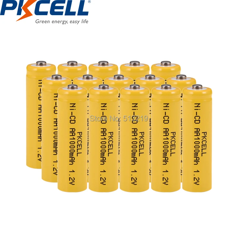 

15Pcs NICD AA 1.2V 1000mAh Rechargeable Battery Button Top Garden Solar NiCd Light for Toy mouse