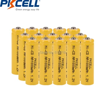 

15Pcs NICD AA 1.2V 1000mAh Rechargeable Battery Button Top Garden Solar NiCd Light for Toy mouse