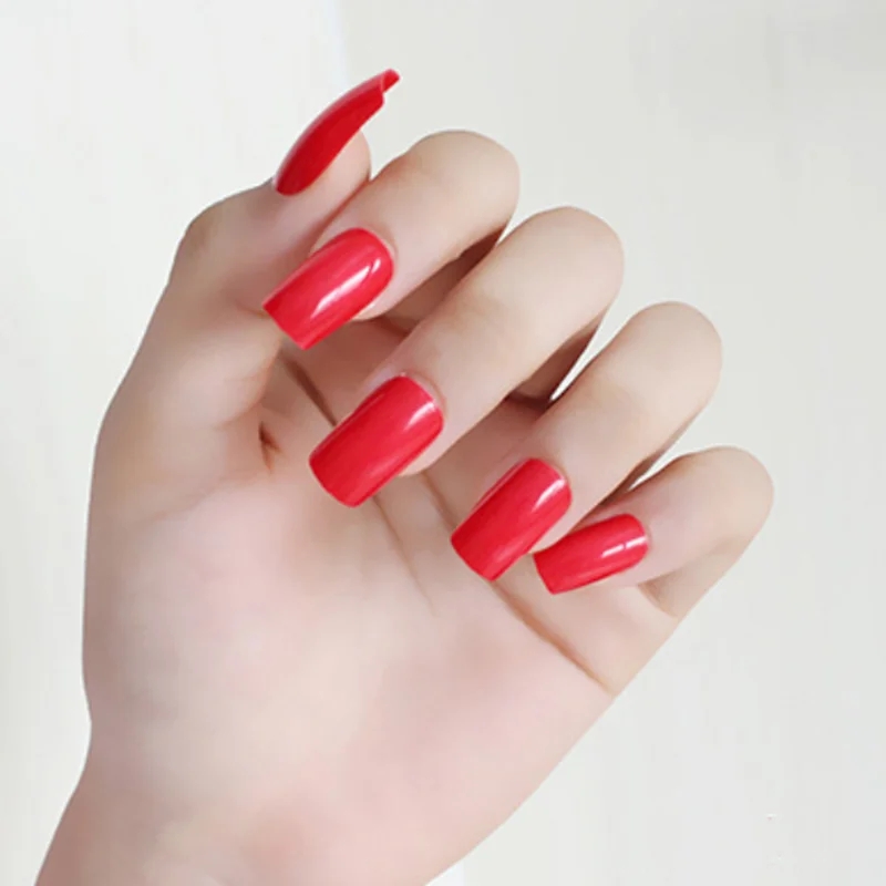 24pcs Red Square Long False Nails Impress Press On Manicure Tips Reusable Trendy Fake Nails For Nail Extension Buy Online At Best Prices In Bangladesh Daraz Com