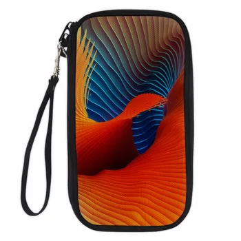 

Noisydesigns Travel Passport Wallet Hand Holding Bag color grid vortex Multifunction Credit Card Package ID Holder Storage