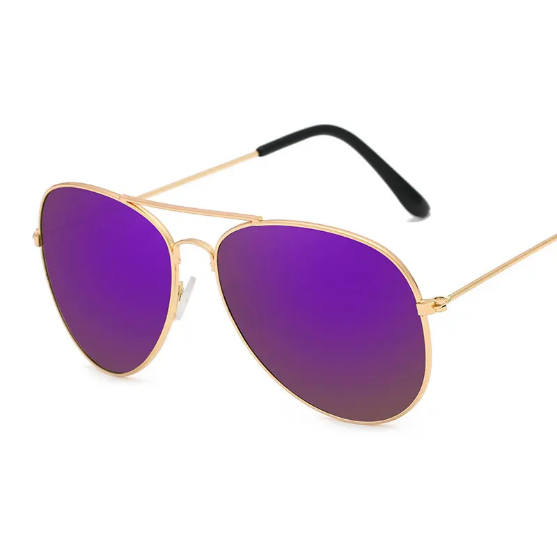 Gold Purple HUHAITANG, авиационные солнцезащитные очки, мужские, люксовый бренд, пилот, солнцезащитные очки для женщин, фирменный дизайн, солнцезащитные очки для мужчин, s, Винтажные Солнцезащитные очки для мужчин - Цвет линз: Gold Purple
