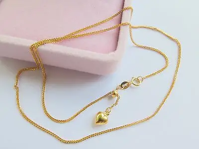 

New Fine Au750 Pure 18K Yellow Gold Necklace Women Wheat Link Chain 18inch
