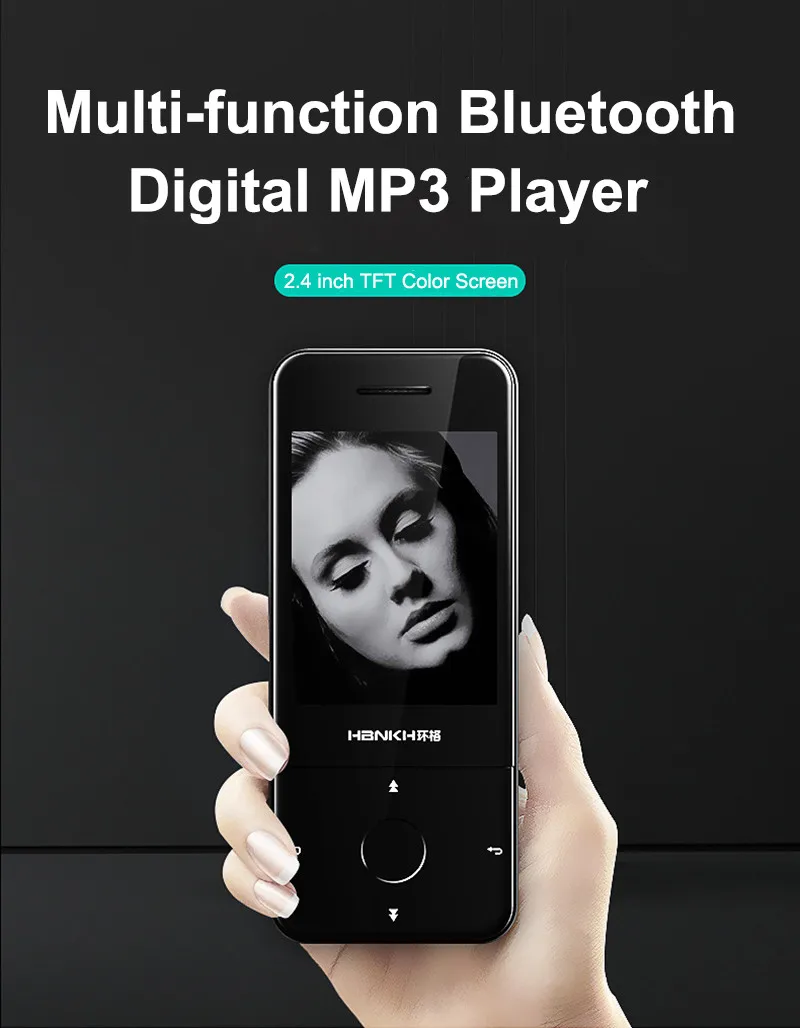 HBNKH Bluetooth MP3-плеер Радио FM Портативный Hifi MP3 видео плеер Диктофон 2,4 дюймов штекер для экрана-в плееров Поддержка электронной книги