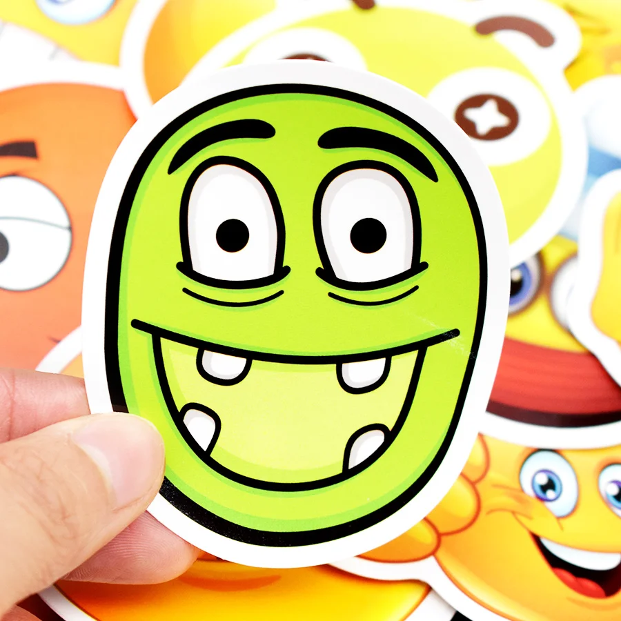 30 PCS Funny Cartoon Sticker Expression Smile Face Cute Waterproof Decals Sticker Kids Toys to DIY Car Scrapbook Laptop Guitar