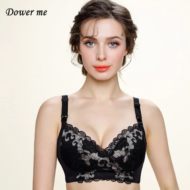 

Dower me pregnant women bra Wire free sexy super thin multicolor lace lingerie seamless push up plus size lady underwear AJF011