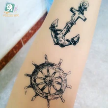 New 2017 Traditional Black Tribal Fake Temporary Tattoo Sticker Waterproof Body Tattoo Skull Arrow Gun For Men Women