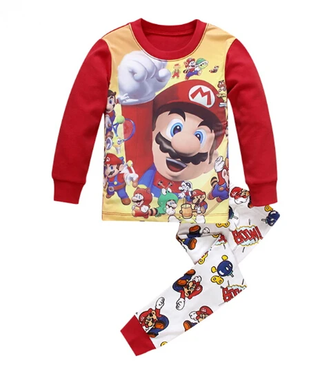 Детская одежда, хлопковые пижамы с длинными рукавами для маленьких мальчиков, детская одежда для сна, пижамы, пижамные комплекты - Цвет: color at picture
