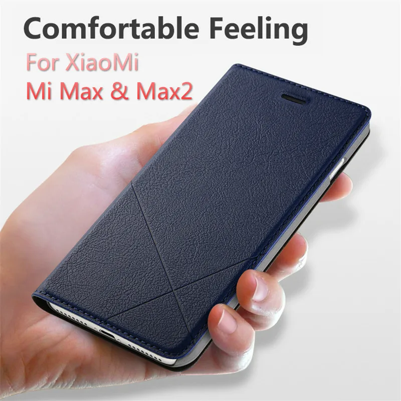 

Hand Made For Xiaomi Mi Max 3 / Mi Max 2 Leather Flip Case Fashion PU Flip Cover Card Slot Stand