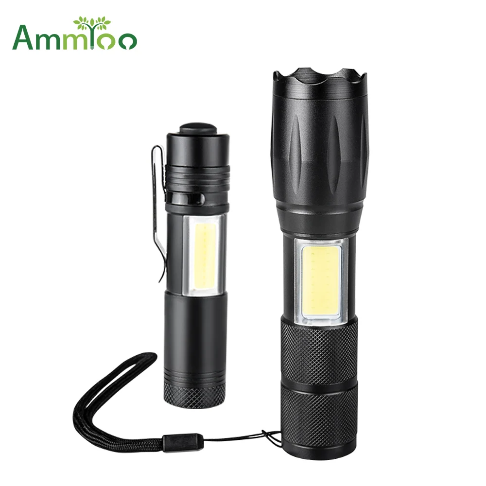 AmmToo Mini COB LED Flashlight T6 Lanterna Led Torch COB Flashlights 4