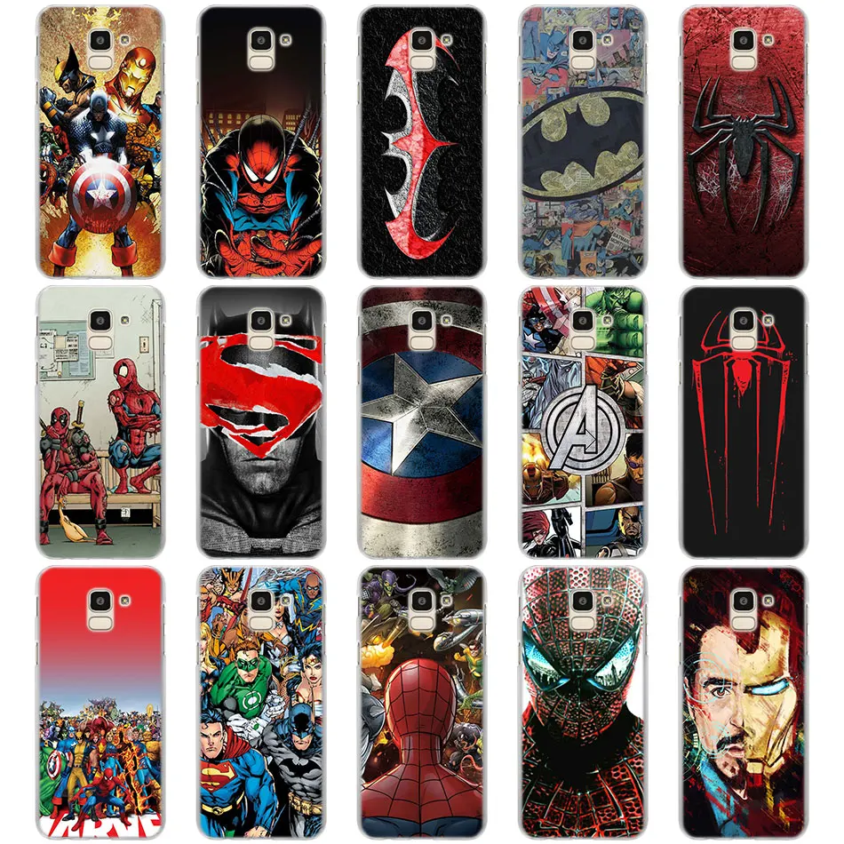 

marvel Captain America Iron man spiderman cases cover for Samsung Galaxy J6 J6 Plus J4 J4 Plus J2 J3 J4 J5 J7 J8 2018 hard PC Ph
