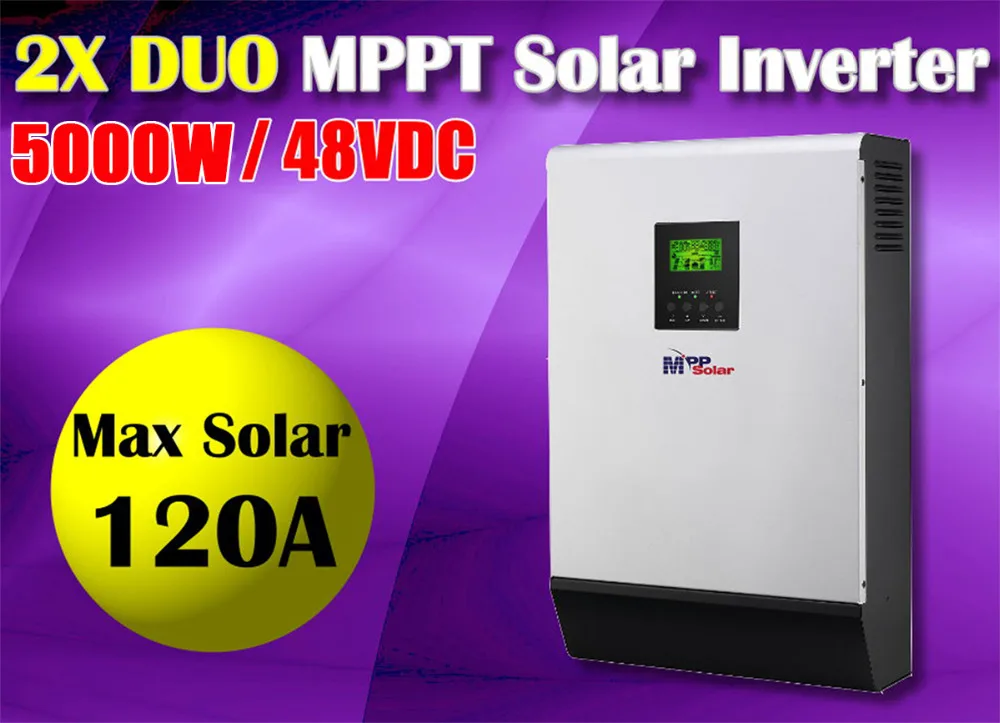 PIP5048MSD DUAL MPPT solar inverter 5kva 5000w 48v 220V 230V 240V solar