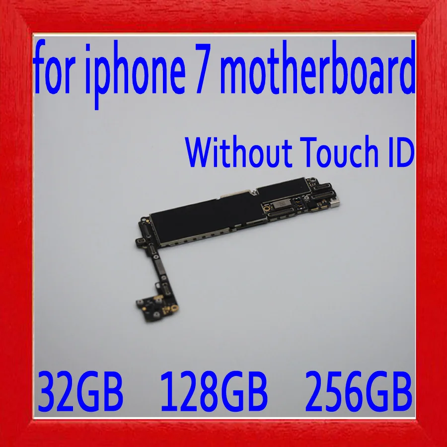 

100% Original unlocked for iphone 7 4.7inch Motherboard without Touch ID,for iphone 7 Mainboard with Chips,32gb / 128gb / 256gb