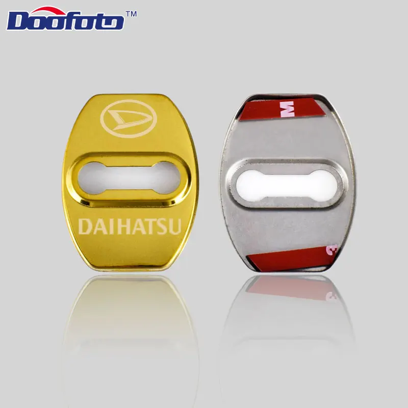 Doofoto, нержавеющая сталь, авто логотип, дверной замок, чехлы, 3D значок, автомобильный Стильный чехол для Daihatsu Terios Charade Mira, значок, аксессуары - Название цвета: for style 2 gold