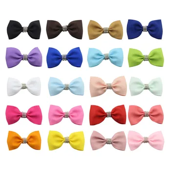 

20Pcs/lot 2.8 Inch Colourful Barrettes for Kids Ribbon Hair Clip Dot Bows Girls Hairpins