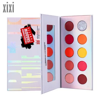 

Xixi brand makeup matte eyeshadow palette waterproof long lasting bright color orange shimmer glitter eyeshadow pigment AC041