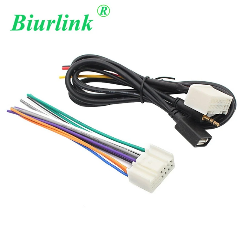 Biurlink автомагнитола вторичный рынок радио провода USB кабель 3 5 мм AUX для Hyundai IX35 IX45