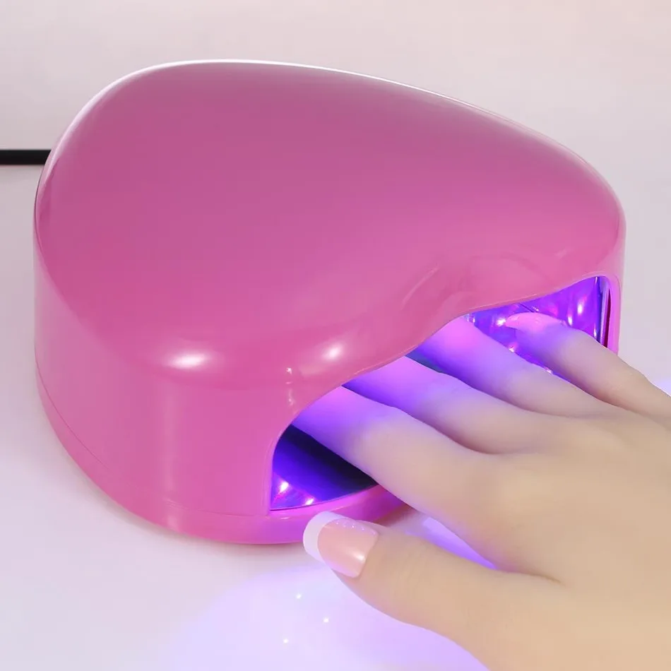 

2016 New Arrival Mini 3W EU Plug Electric Heart Shaped LED / UV Light Therapy Lamp Gel Nail Dryer Nail Art Tools High Quality