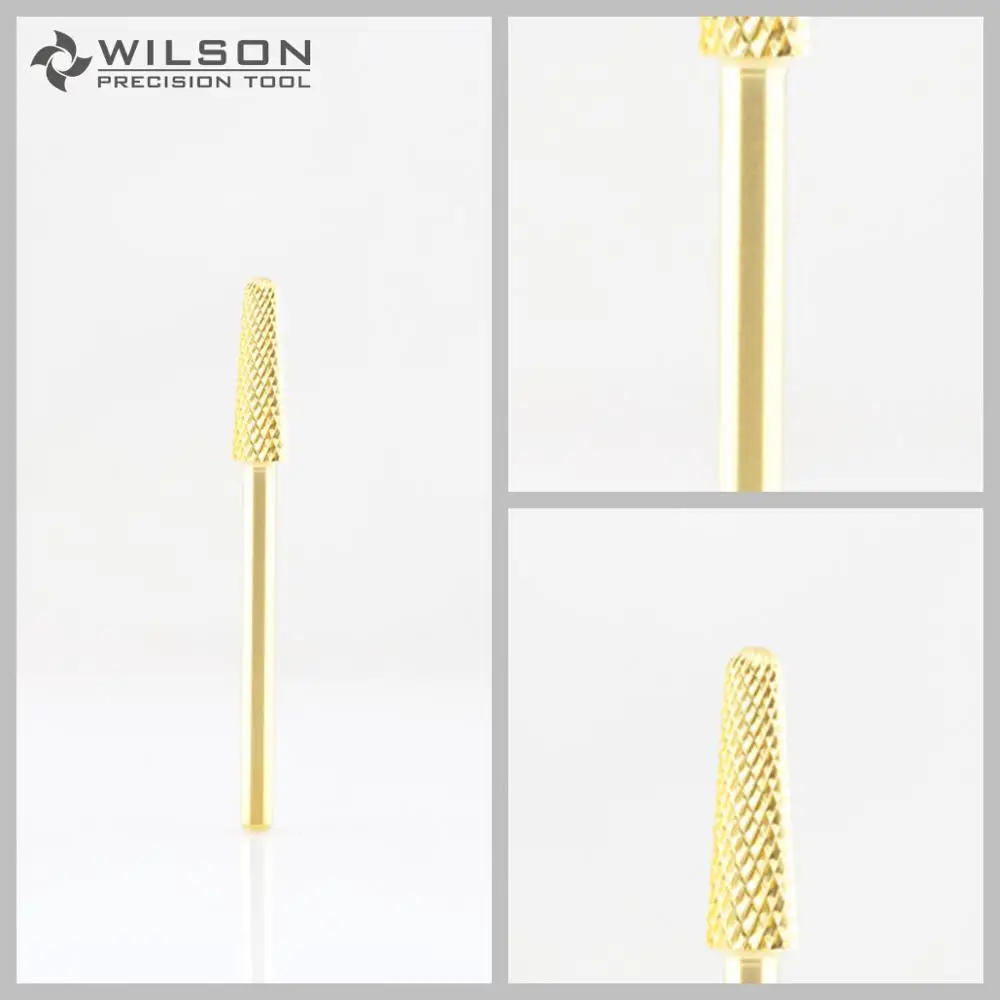

2pcs - Cone Bit - Medium - Gold Coating - WILSON Carbide Nail Drill Bit