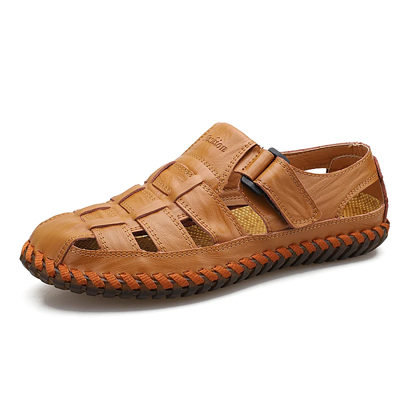 

Mens Gladiator Sandals Men Shoes Sandals Summer Genuine Leather Crocse-Shoes Sandalias Hombre Sandles Flip Flops Slippers Beach