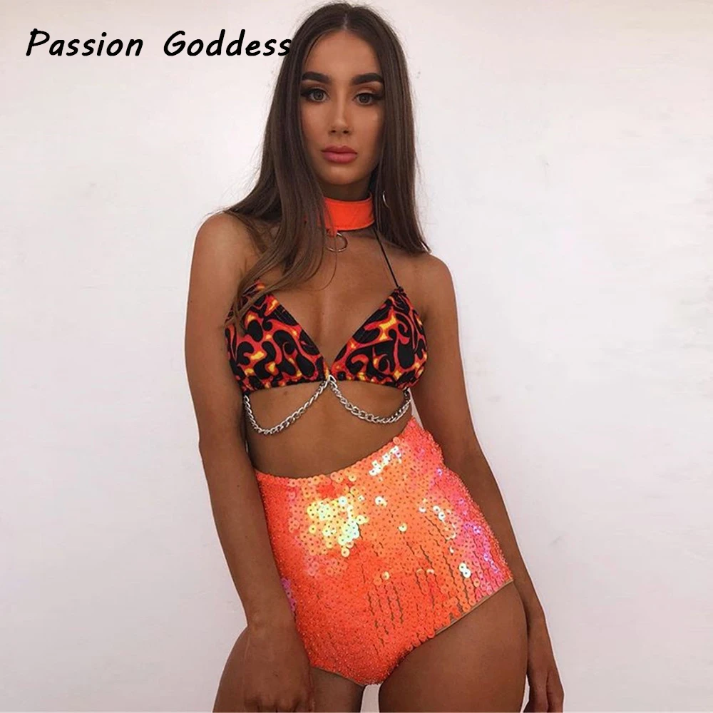 

Dance Party Wear Beaching Orange Sequined High Waisted Shorts for Women Party Bling Skinny Mini Shorts Overalls Sequin Shorts