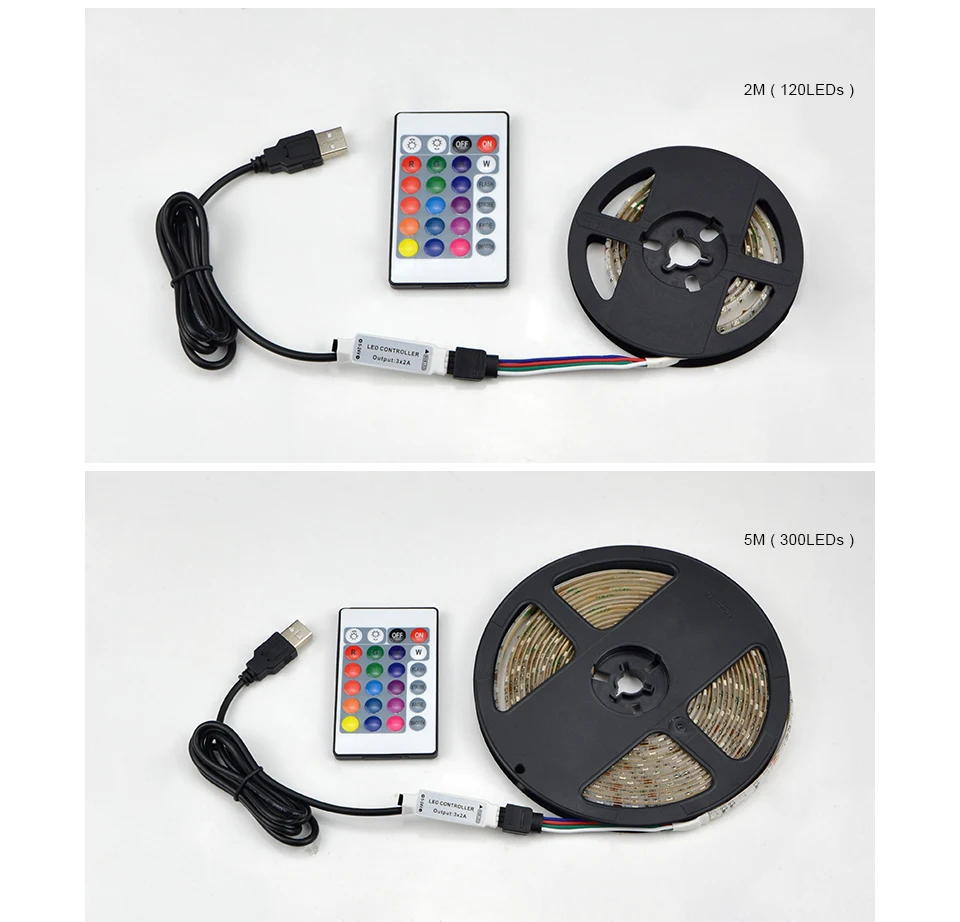 RGB светодиодный светильник 2835 3528 SMD 60 светодиодный/м светодиодный светильник для кухонного шкафа лента 1-5 м водонепроницаемая полоса шкаф ТВ украшение для ПК 5В USB кабель