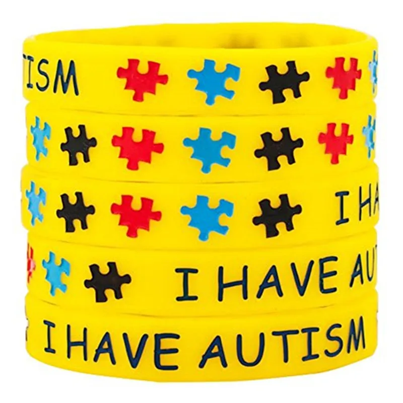 i have autism awareness bracelets silicone sports wristband puzzle pieces  (2)__