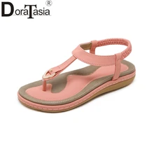 

DoraTasia 2018 High Quality Fashion Large Size 35-45 New Summer Sandals Women Flats Shoes Elastic Band Lady Shoes Woman 4 Colors