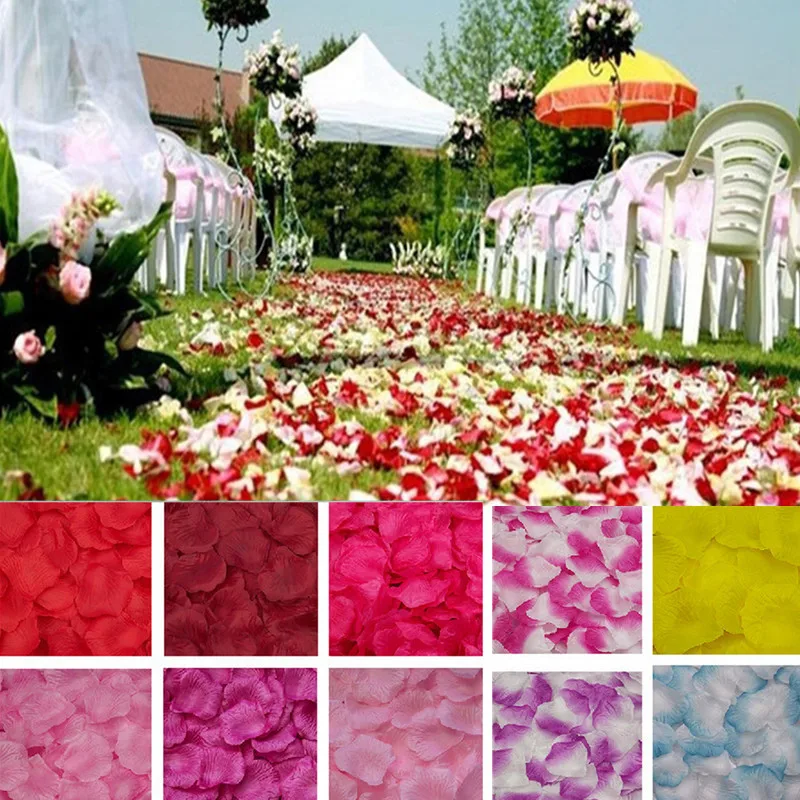 1000pcs Fake Rose Petals Flower Girl Toss Silk Petal Artificial Petals
