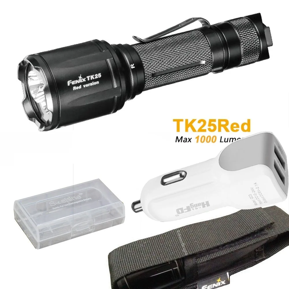 

TK25Red Fenix TK25 Red Version Cree XP-G2 S3 & XP-E2 Red LED's Dual Lighting Hunting Flashlight for Most Tactical Demands