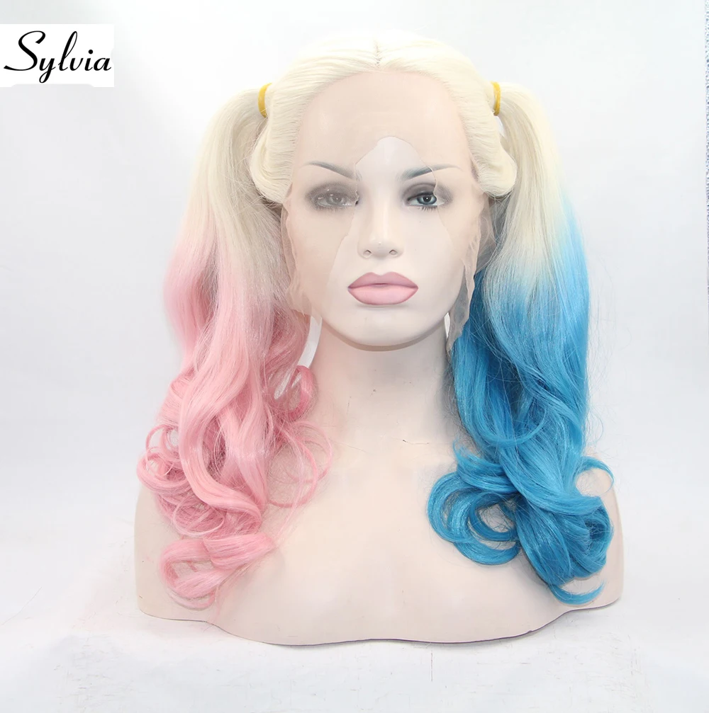 Hot Sale Sylvia Platinum Blonde With Half Pink Half Blue Tips