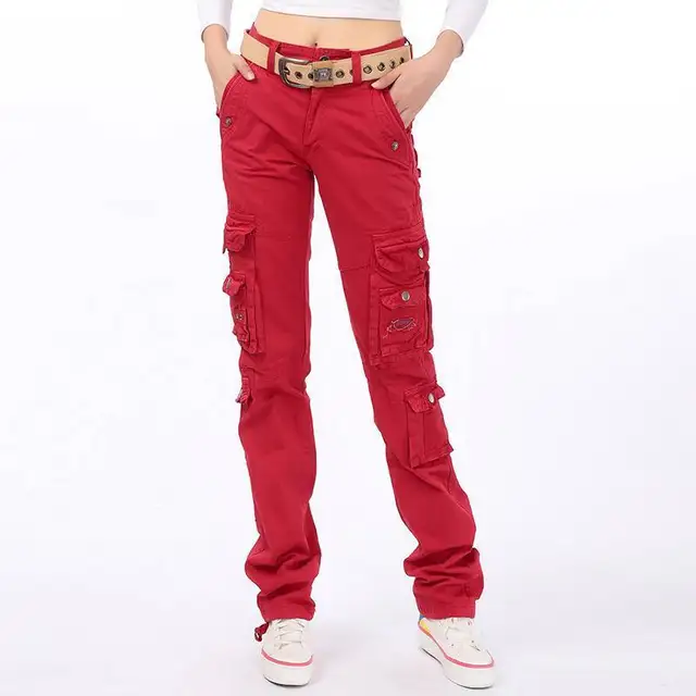 #0913 Streetwear Cargo Pants Women Men Unisex Side Multi pocket Hip Hop