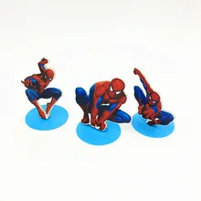 6 unids/lote araña-hombre Decoración de mesa pantalla spiderman Centro decoración pastel suministros de fiesta de cumpleaños