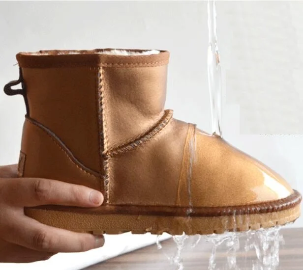 

2018 Australian Boots Waterproof Unisex Women Snow Boots Leather Winter Warm Outdoor Boots Shoes Ivg Plus Size EU43 44 45