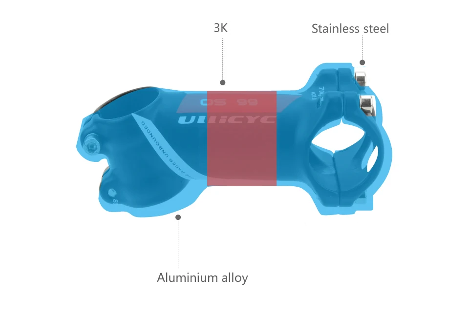 Ullicyc Алюминий сплава и углеродного велосипедный вынос руля дорожный велосипед матовая MTB вынос руля/углерода стволовых 31,8*80/90/100/110 мм LGA82