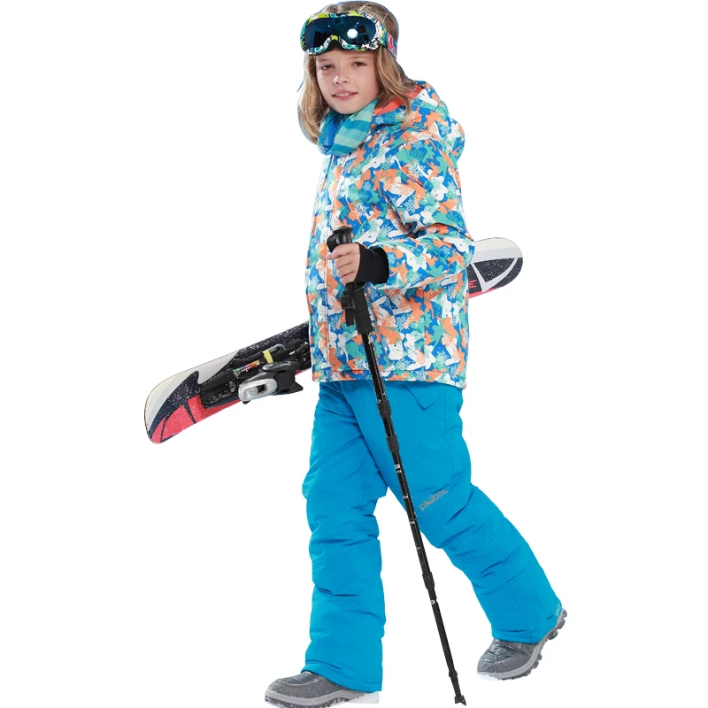 2018 Teenage Children Winter Clothing Set Windproof Ski Jackets+pant