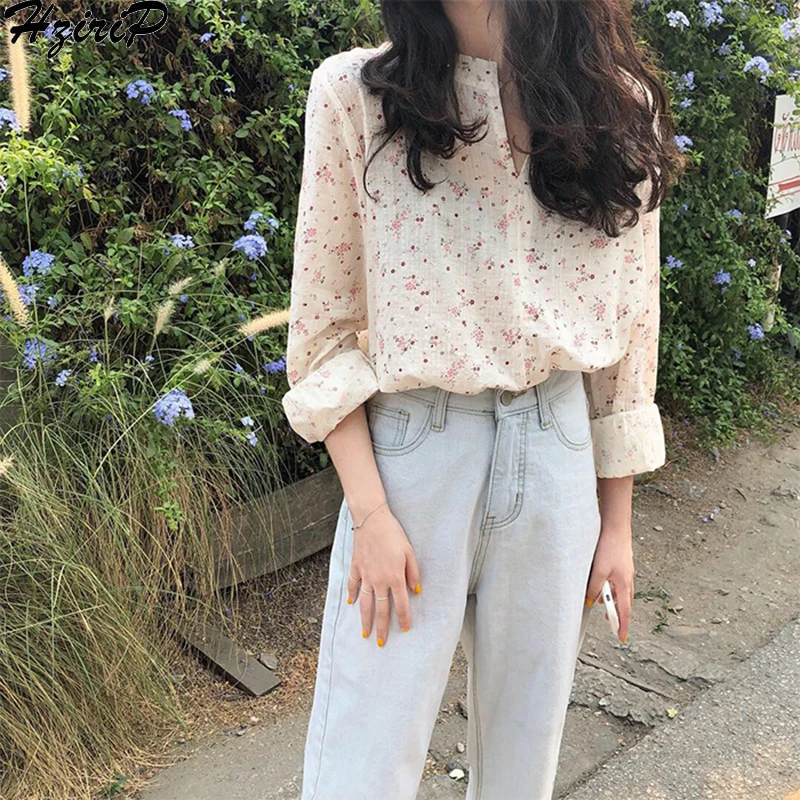 

Hzirip Hot Sale 2019 New Spring Summer Women Blouses Print Casual Loose Slim Shirt Long Sleeve Women Tops Shirts Blusas Mujer