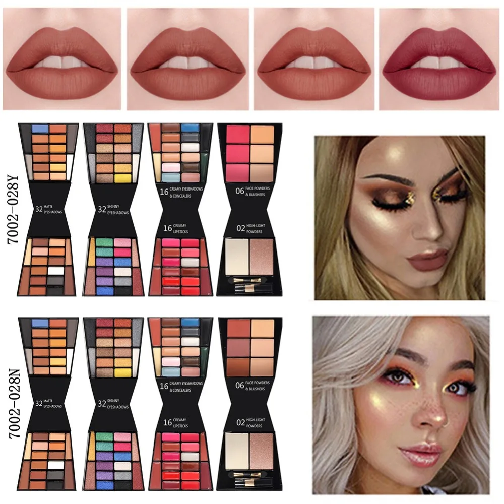 

Miss Rose Makeup Set Matte Lipstick Eye Shimmer Glitter Shadow Bronzer Loose Powder Concealer Highlighter Cosmetics #281346