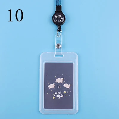 Cute Cartoon Cat Transparent Card ID Badge Holder Kawaii Dogs Retractable Badge Buckle Name Tag Card Holder For Gifts - Цвет: 10