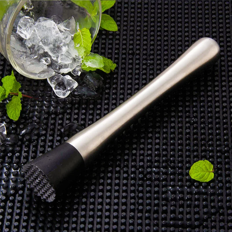 Stainless Steel Cocktail Muddlers Swizzle Stick Grooved Nylon Head Fruit Mojito Muddle Mixer DIY Drink Kitchen Bar Tools (1)