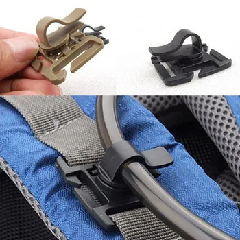 

10pcs Tube Webbing Hose Clamp Rotatable Holder Molle Camp Backpack Clip SS