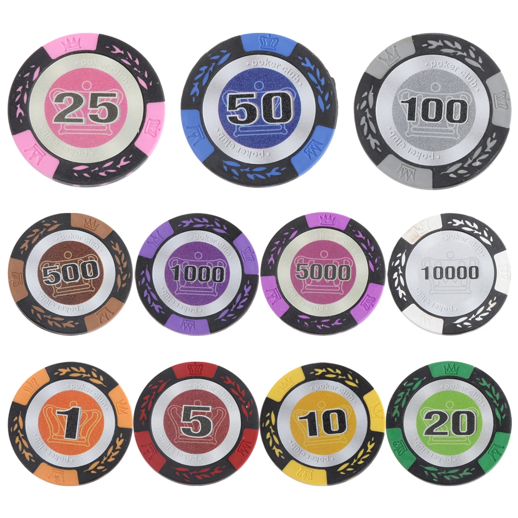 High Quality 10Pcs Clay Casino Coins Texas 20 Face Value Clay Casino