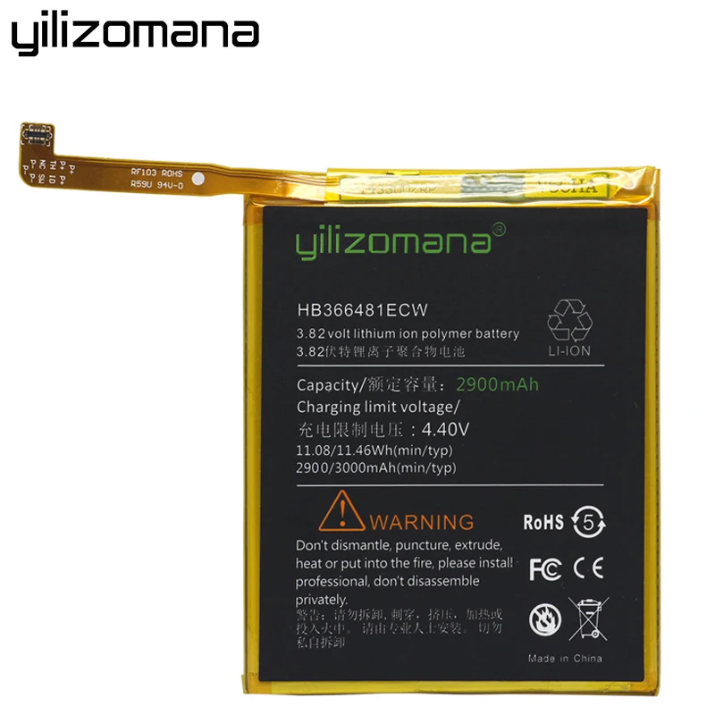 YILIZOMANA HB366481ECW запасная батарея для телефона 3000 мАч Huawei Ascend P9 P10 P20 Lite Honor 8 9 5C 6C Pro G9