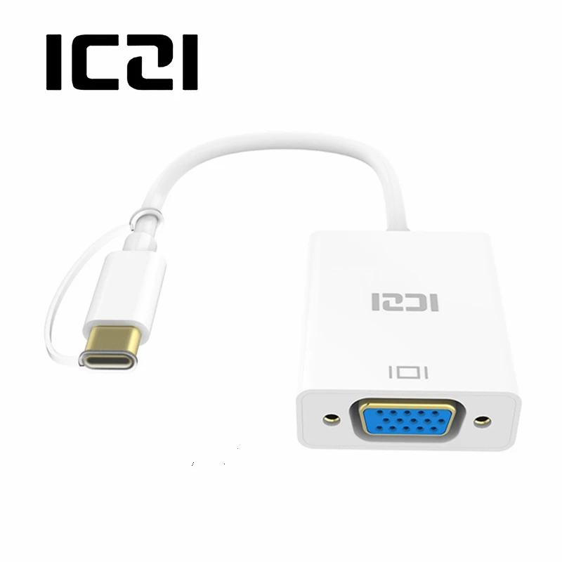 ICZI USB Type C To VGA Converter Adapter USB 3.1 Type-c USB C To VGA Cable For Apple Macbook Chromebook Pixel Dell Yoga Lumia ICZI USB Type C To VGA Converter Adapter USB 3.1 Type-c USB C To VGA Cable For Apple Macbook Chromebook Pixel Dell Yoga Lumia