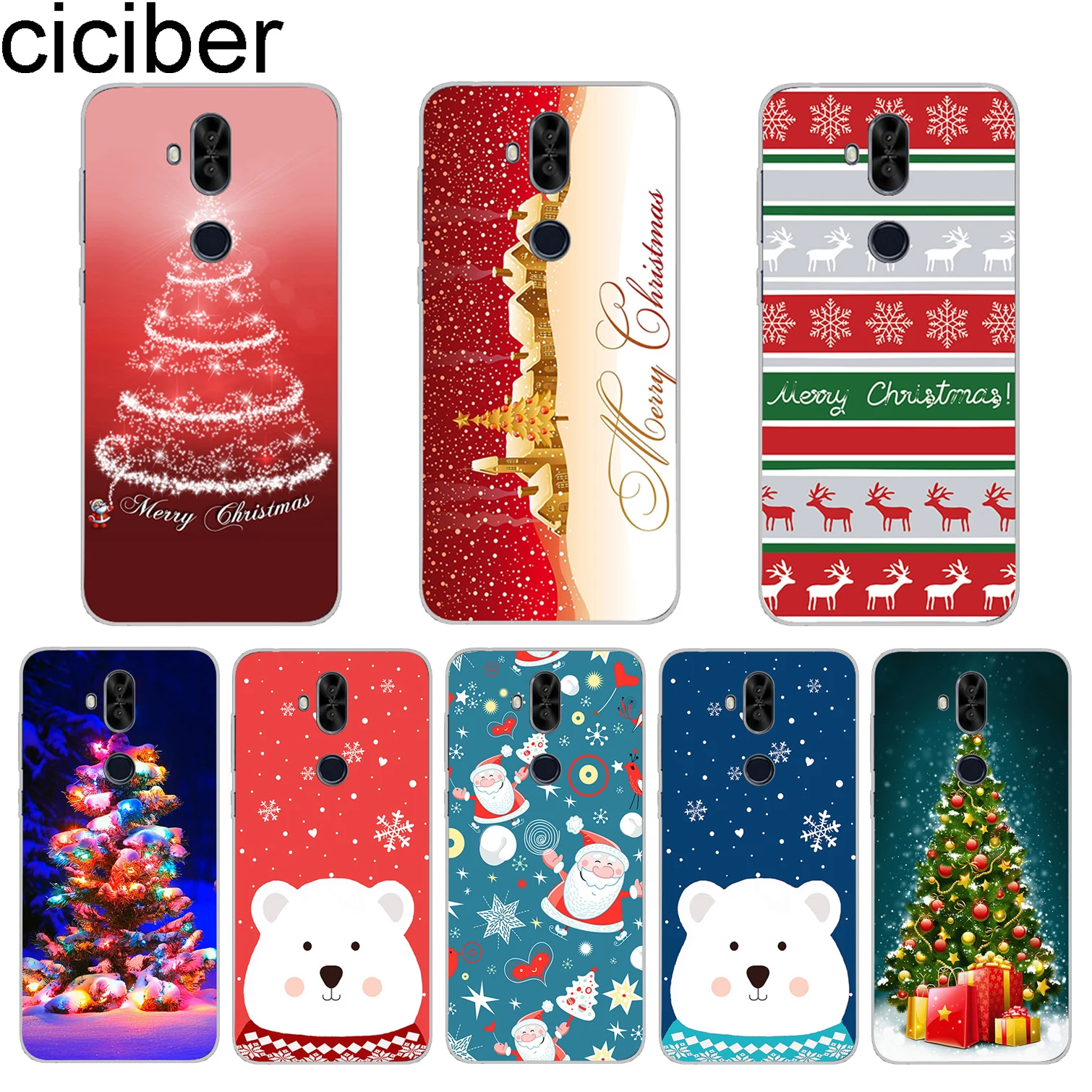

ciciber Merry Christmas Phone Cases for ASUS Zenfone 5 Lite ZC600KL Cover for Zenfone 5 5Z ZE620KL ZS620KL Soft Silicone TPU